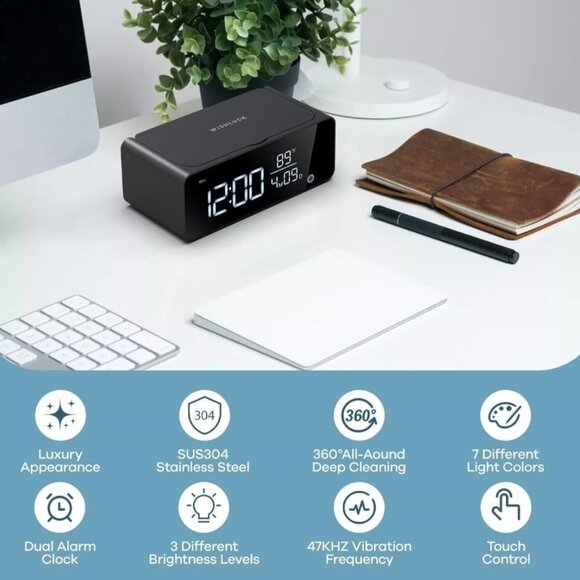 Wishluck MH001 Multi-Functional Ultrasonic Jewelry Cleaning Machine & LED Clock - Picture 8 of 9